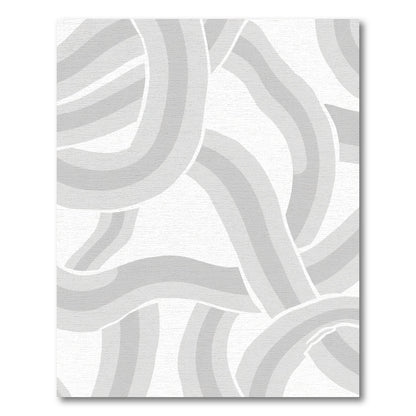 Monochromatic Gray Flowing Curves Rug