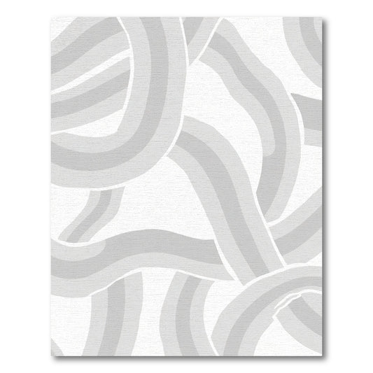 Monochromatic Gray Flowing Curves Rug