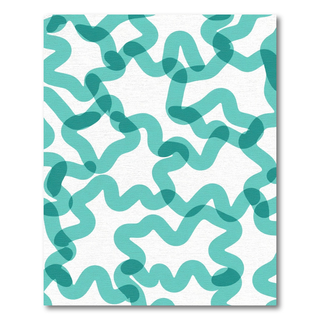 Teal Wavy Lines Overlapping Texture Rug