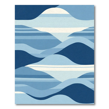 Serene Blue Horizon Layers Rug