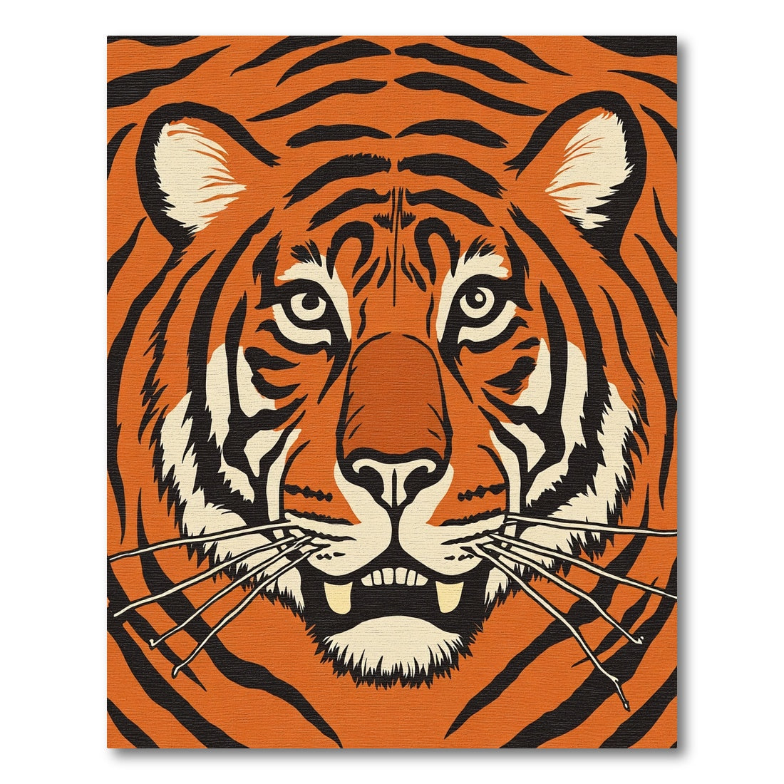Bold Orange Tiger Face Rug