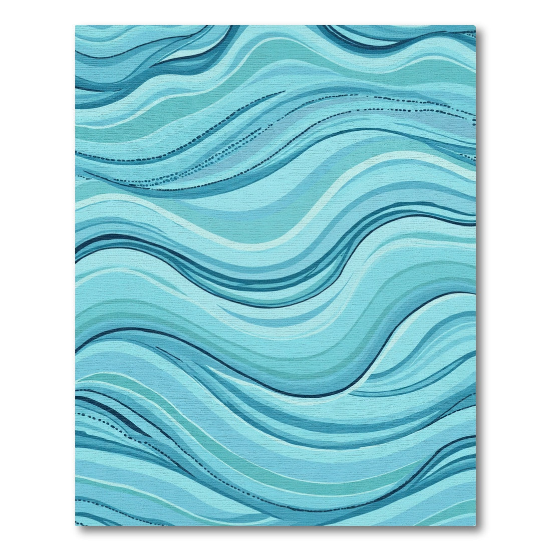 Aqua Blue Wavy Stripe Harmony Rug
