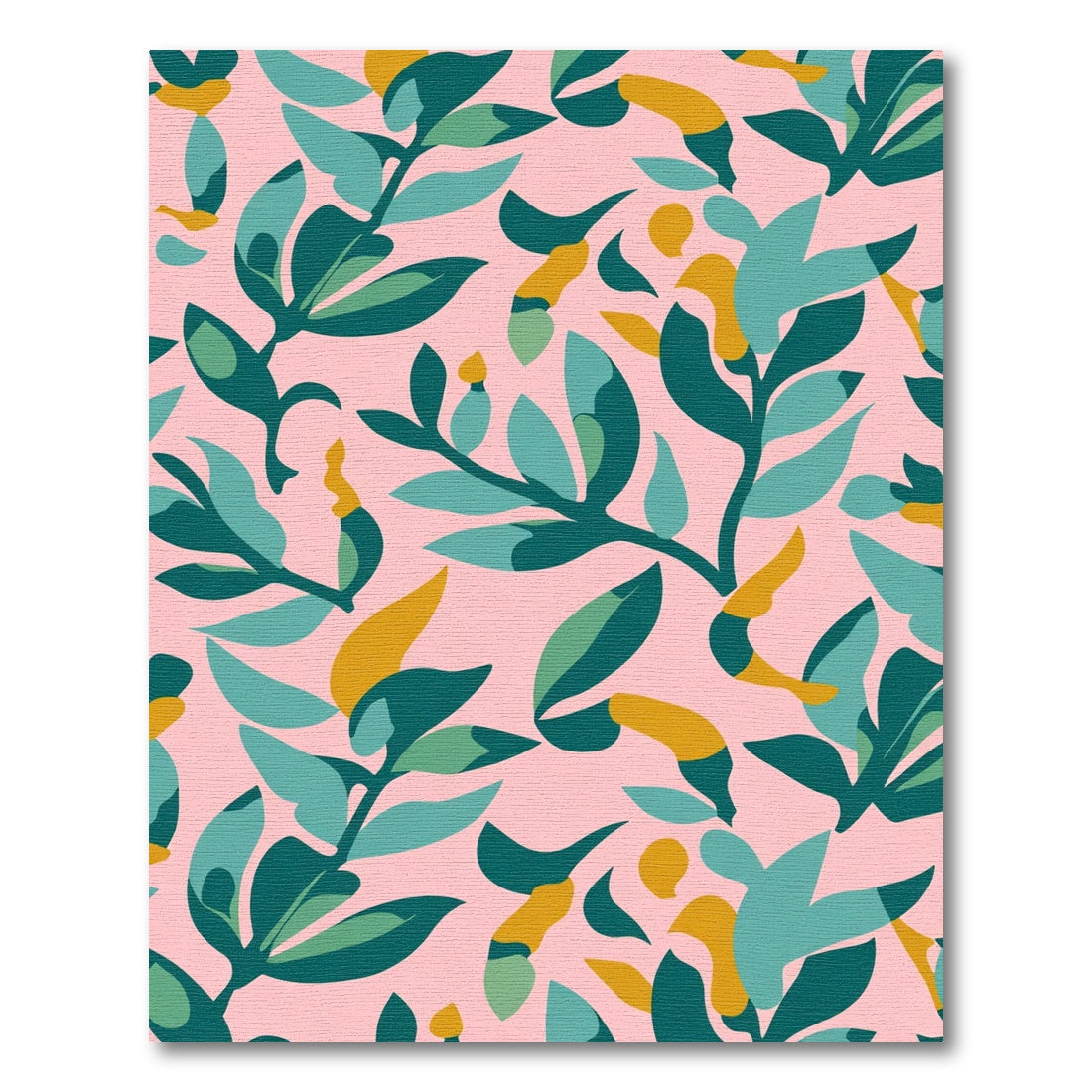 Teal Leafy Branch Gold Accents Rug