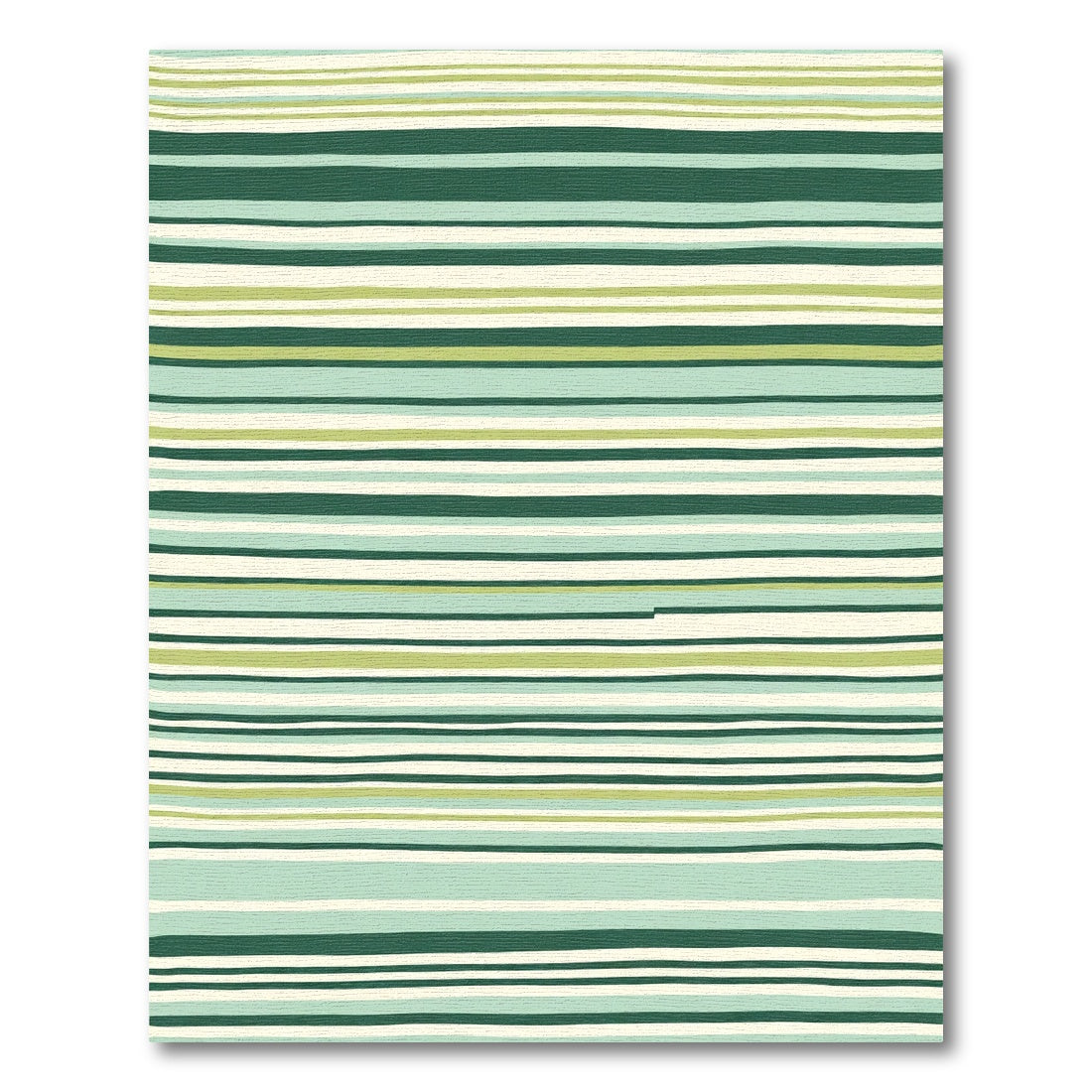 Green Blue Cream Striped Horizontal Lines Rug
