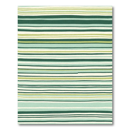 Green Blue Cream Striped Horizontal Lines Rug