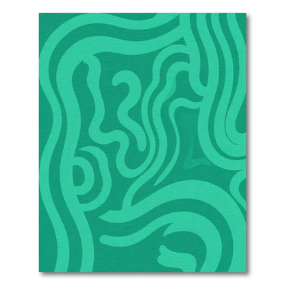 Teal Fluid Abstract Swirl Rug