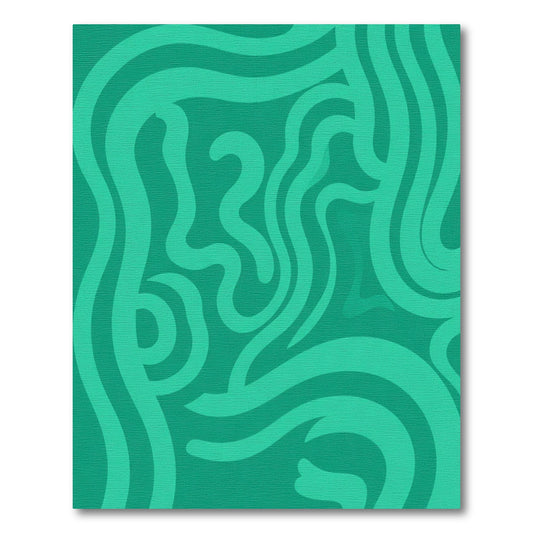 Teal Fluid Abstract Swirl Rug
