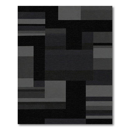 Monochromatic Geometric Block Collage Rug