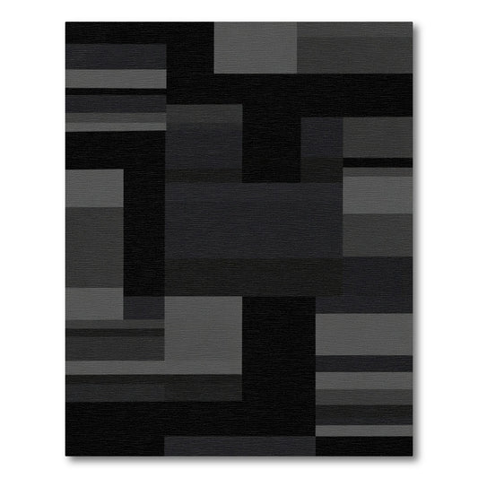 Monochromatic Geometric Block Collage Rug