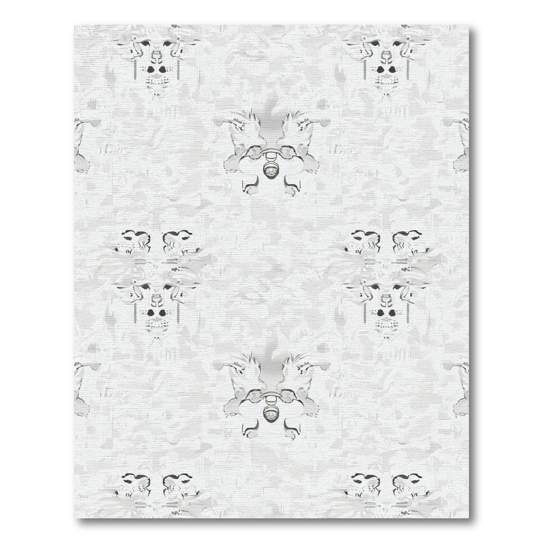 Monochromatic Ethereal Skulls Abstract Rug