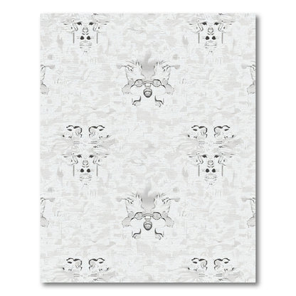 Monochromatic Ethereal Skulls Abstract Rug
