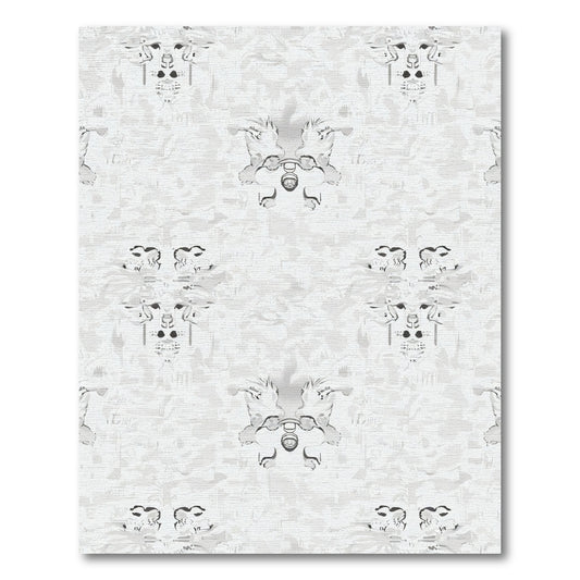 Monochromatic Ethereal Skulls Abstract Rug