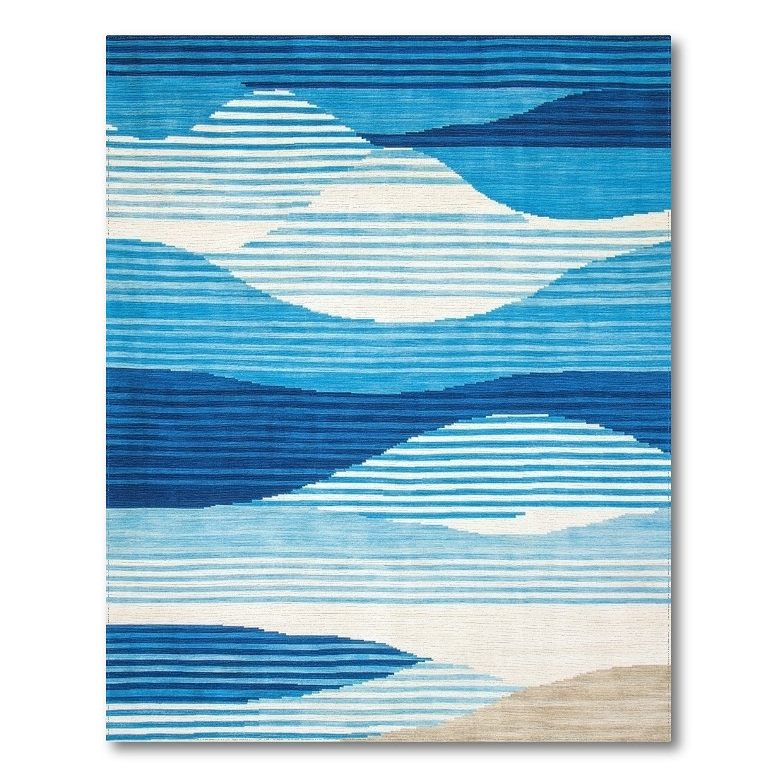 Blue Wave Coastal Area Rug