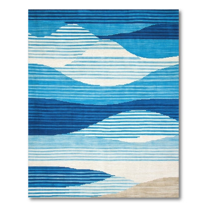 Blue Wave Coastal Area Rug