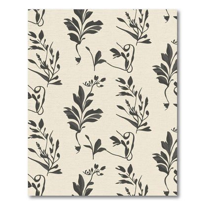 Cream Dark Botanical Vine Sprig Rug