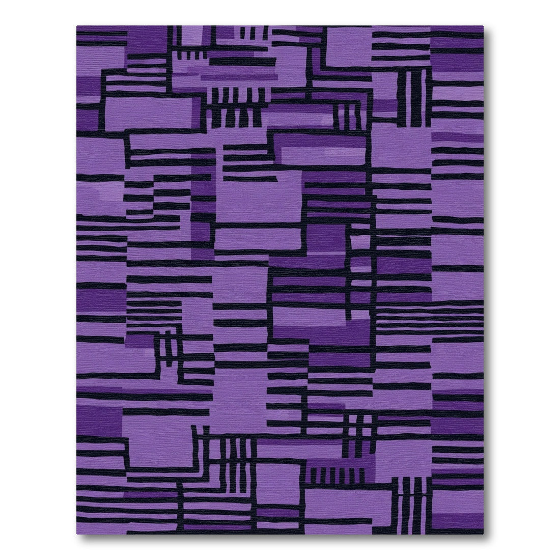 Purple Abstract Geometric Rectangular Rug