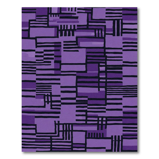 Purple Abstract Geometric Rectangular Rug