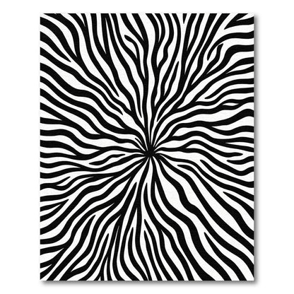 Bold Black White Radial Stripes Rug