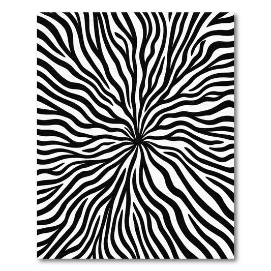 Bold Black White Radial Stripes Rug