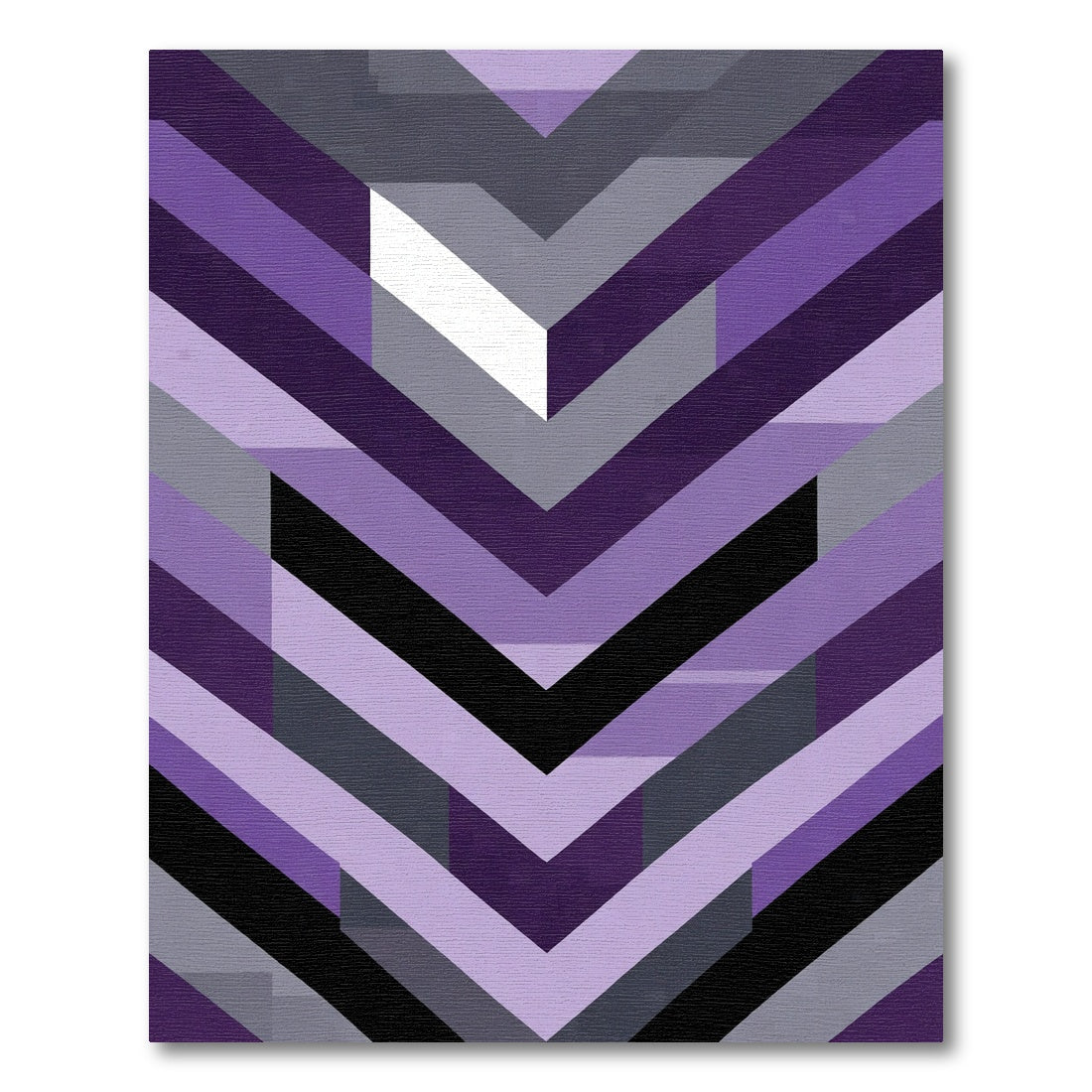 Modern Purple Chevron Geometric Rug