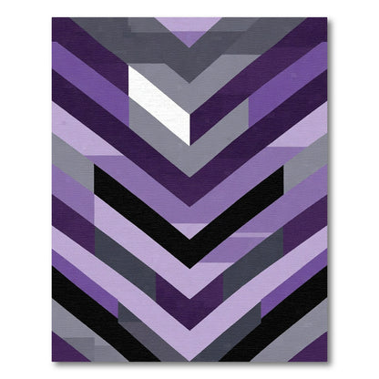 Modern Purple Chevron Geometric Rug