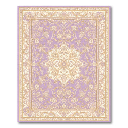Traditional Persian Purple Gold Floral Persian Area Rug