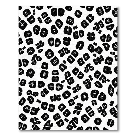 Monochrome Brushstroke Organic Scatter Rug