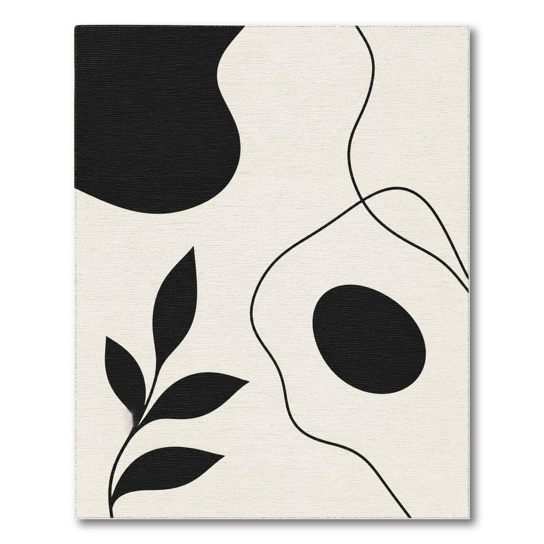 Black White Abstract Area Rug