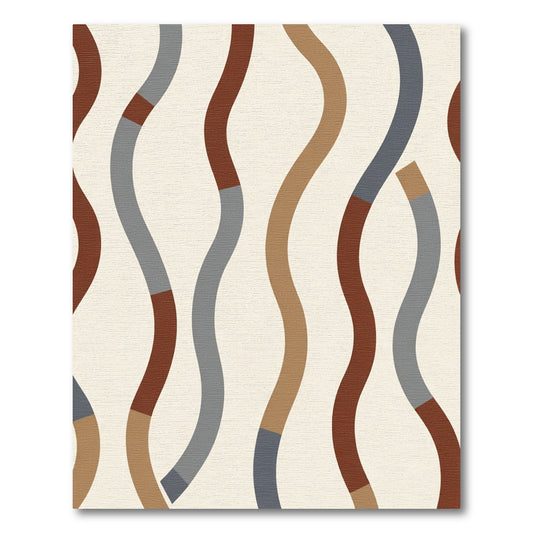 Clay River Flow Geometric Rug
