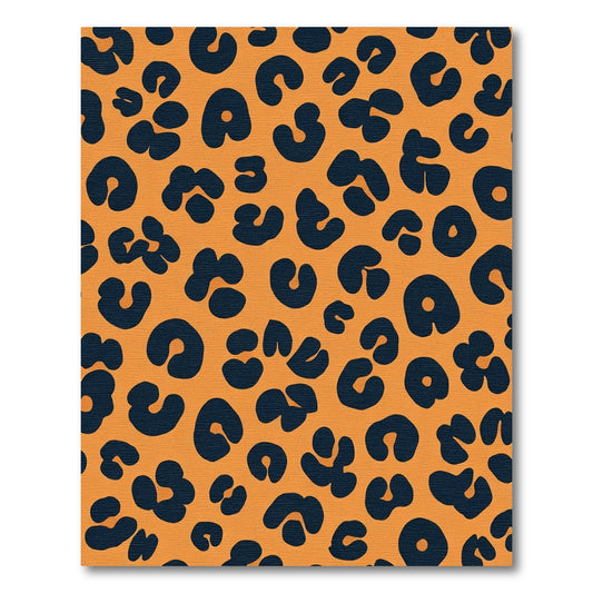 Orange Navy Cheetah Spots Rug