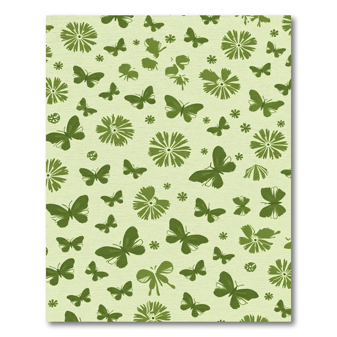 Whimsical Green Butterfly Bloom Garden Rug
