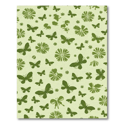 Whimsical Green Butterfly Bloom Garden Rug