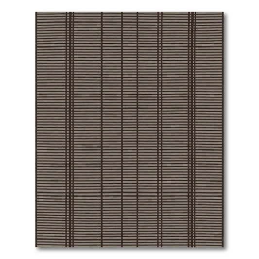 Dark Taupe Stripe Grid Rug