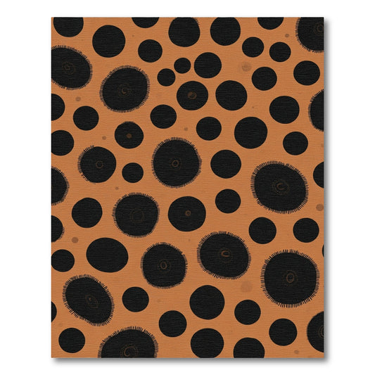 Orange Black Polka Dot Circles Rug