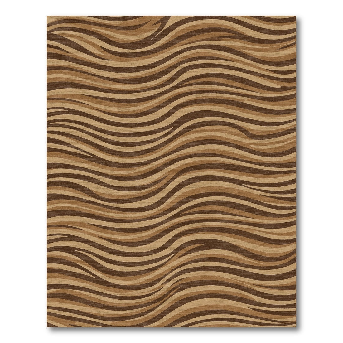 Brown Wavy Stripe Area Rug