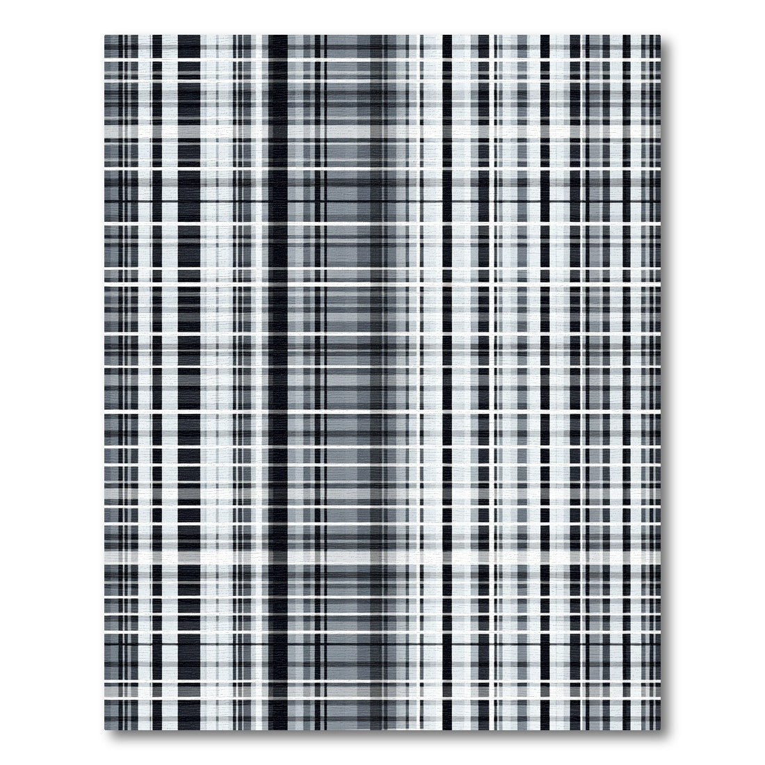 Monochromatic Grayscale Plaid Stripe Rug