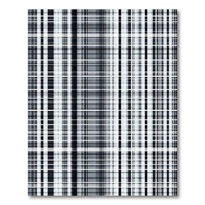 Monochromatic Grayscale Plaid Stripe Rug