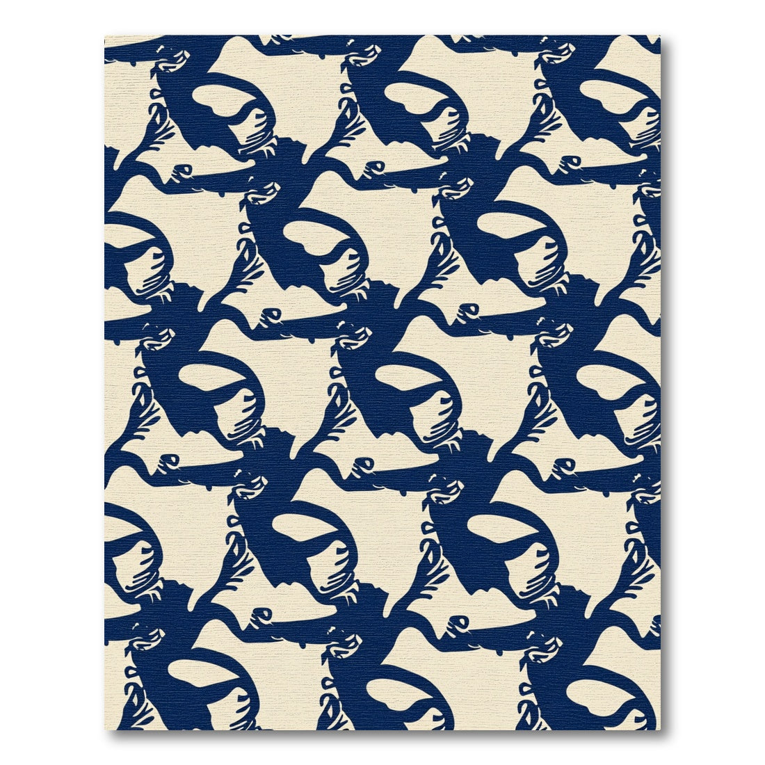 Indigo Figures Cream Tessellation Rug