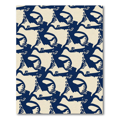 Indigo Figures Cream Tessellation Rug