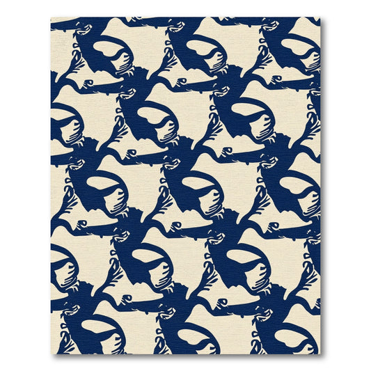 Indigo Figures Cream Tessellation Rug