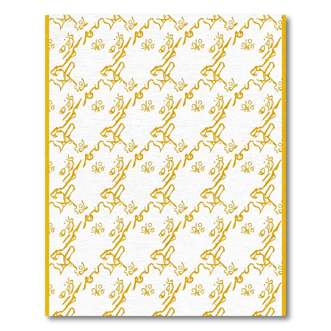 Golden Dog Bone Houndstooth Rug