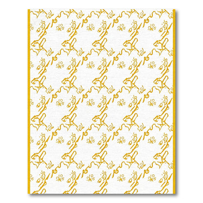 Golden Dog Bone Houndstooth Rug