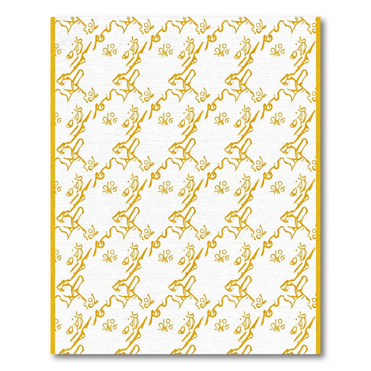 Golden Dog Bone Houndstooth Rug