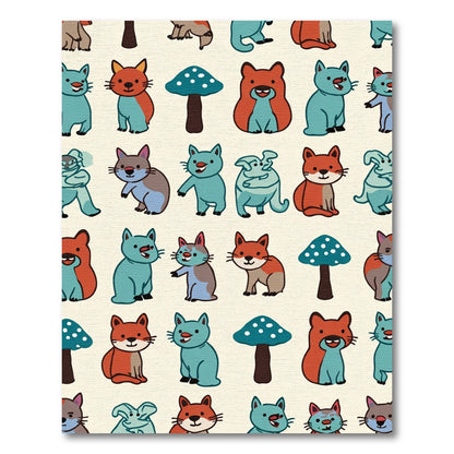 Whimsical Woodland Creatures Mushroom Companions Rug