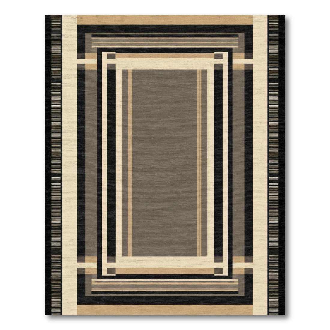 Earthy Earthy Geometric Rectangular Border Rug