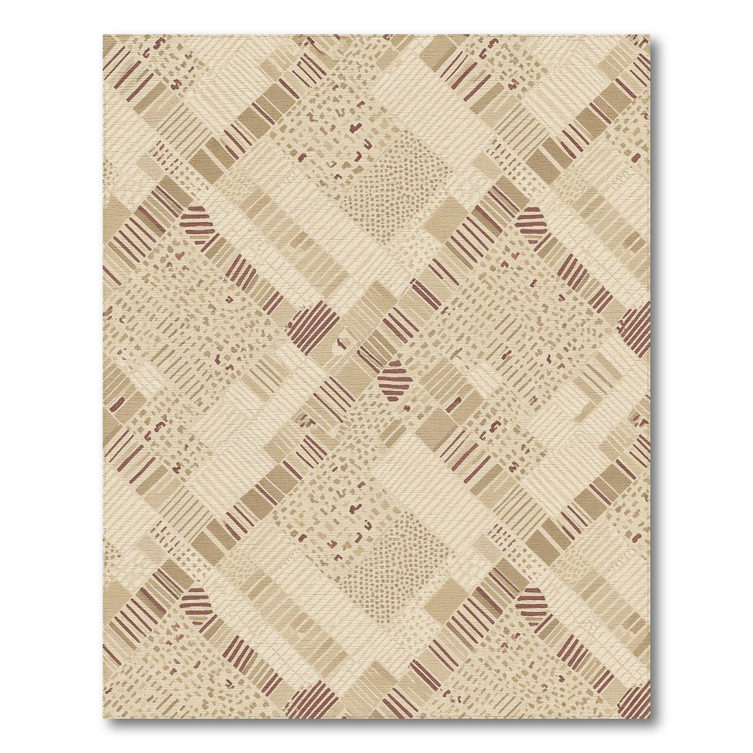 Beige and Neutral Woven Beige Geometric Woven Area Rug