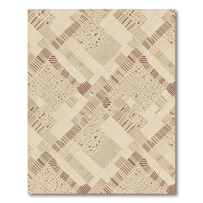 Beige and Neutral Woven Beige Geometric Woven Area Rug