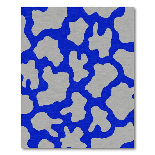 Cobalt Gray Abstract Irregular Zones Rug