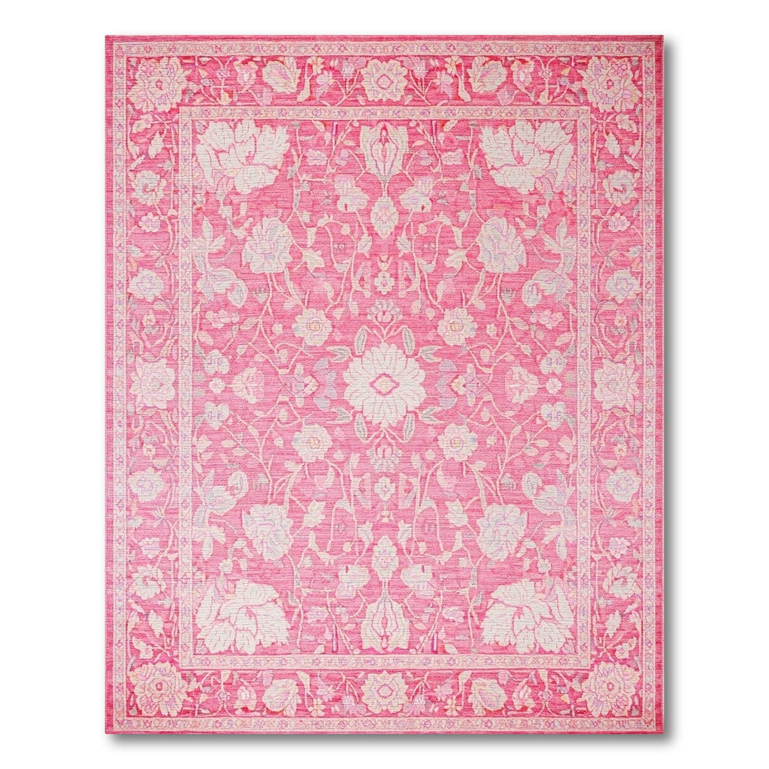 Pink Floral Vintage Area Rug