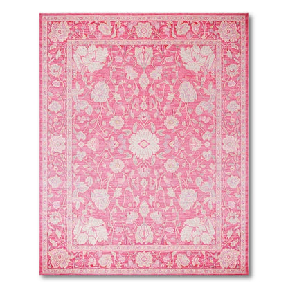 Pink Floral Vintage Area Rug